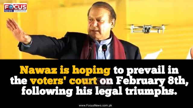 Nawaz is hoping to prevail in the voters' court on February 8th, following his legal triumphs.