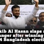 Shakib Al Hasan slaps a fan in anger after winning the 2024 Bangladesh elections.