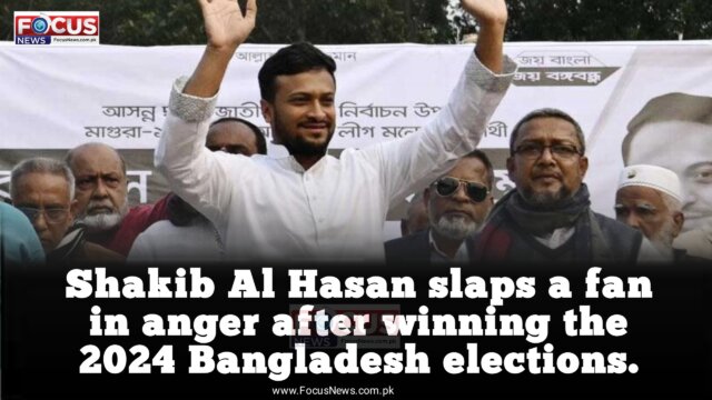 Shakib Al Hasan slaps a fan in anger after winning the 2024 Bangladesh elections.