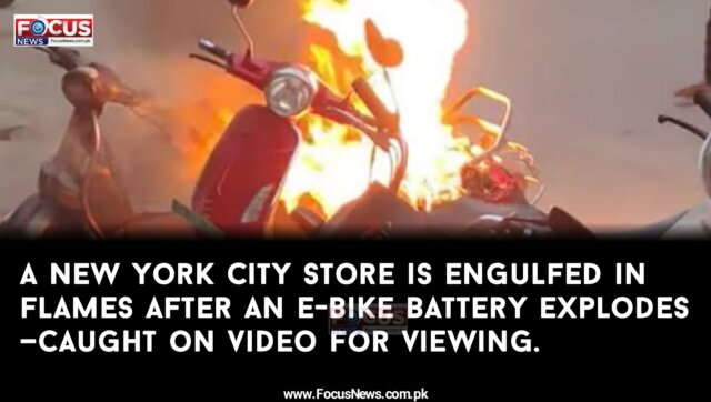 A New York City store is engulfed in flames after an e-bike battery explodes—caught on video for viewing.