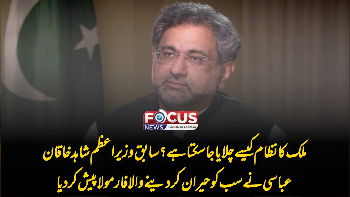 ملک کا نظام کیسے چلایا جا سکتا ہے؟ سابق وزیر اعظم شاہد خاقان عباسی نے سب کو حیران کر دینے والا فارمولا پیش کر دیا"