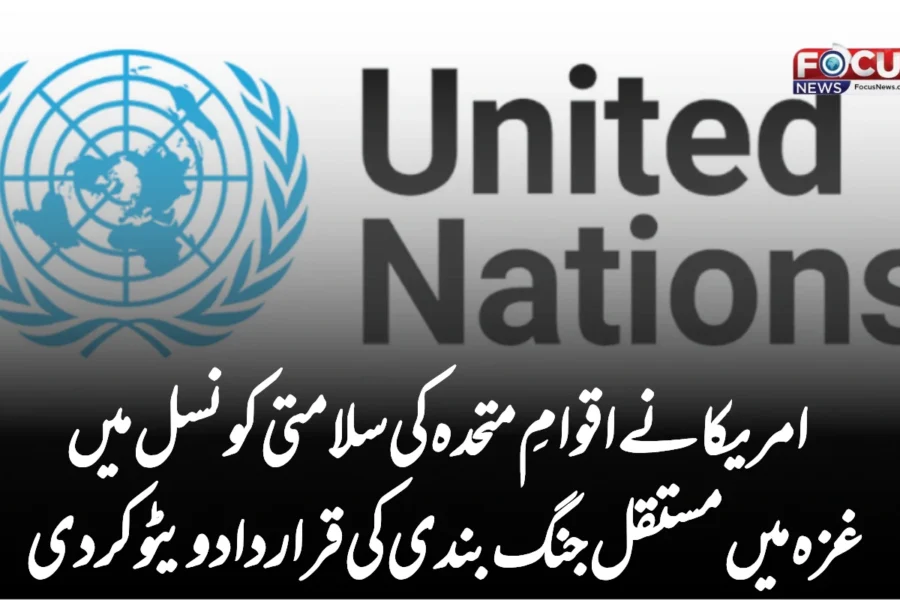 امریکا نے اقوامِ متحدہ کی سلامتی کونسل میں غزہ میں مستقل جنگ بندی کی قرارداد ویٹو کردی