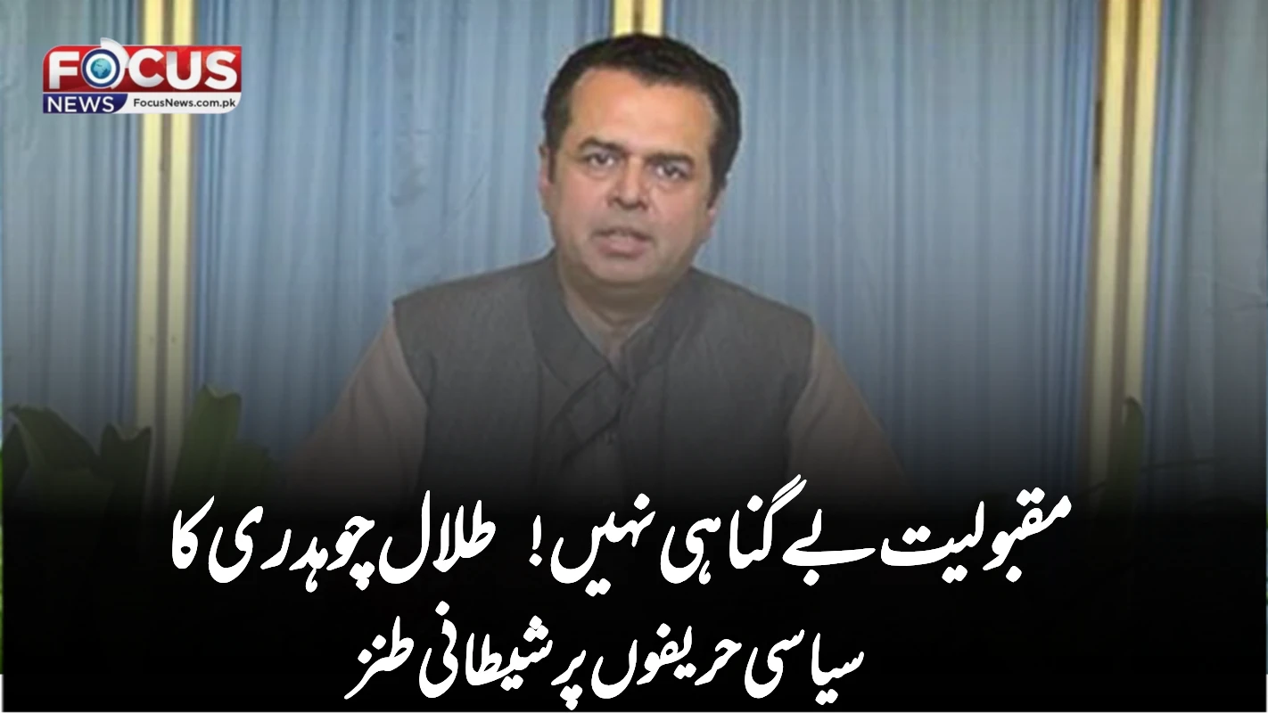 "مقبولیت بے گناہی نہیں! طلال چوہدری کا سیاسی حریفوں پر شیطانی طنز"