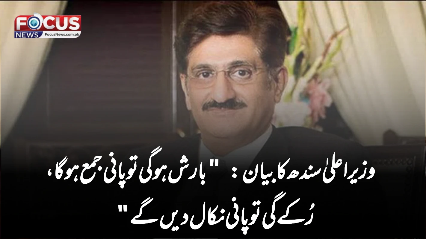 وزیراعلیٰ سندھ کا بیان: "بارش ہوگی تو پانی جمع ہوگا، رُکے گی تو پانی نکال دیں گے"
