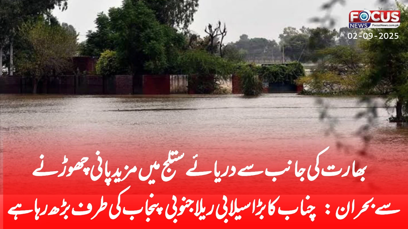 بھارت کی جانب سے دریائے ستلج میں مزید پانی چھوڑنے سے بحران: چناب کا بڑا سیلابی ریلا جنوبی پنجاب کی طرف بڑھ رہا ہے