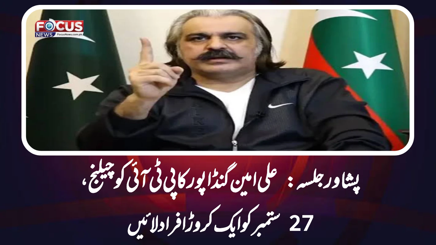 پشاور جلسہ: علی امین گنڈاپور کا پی ٹی آئی کو چیلنج، 27 ستمبر کو ایک کروڑ افراد لائیں