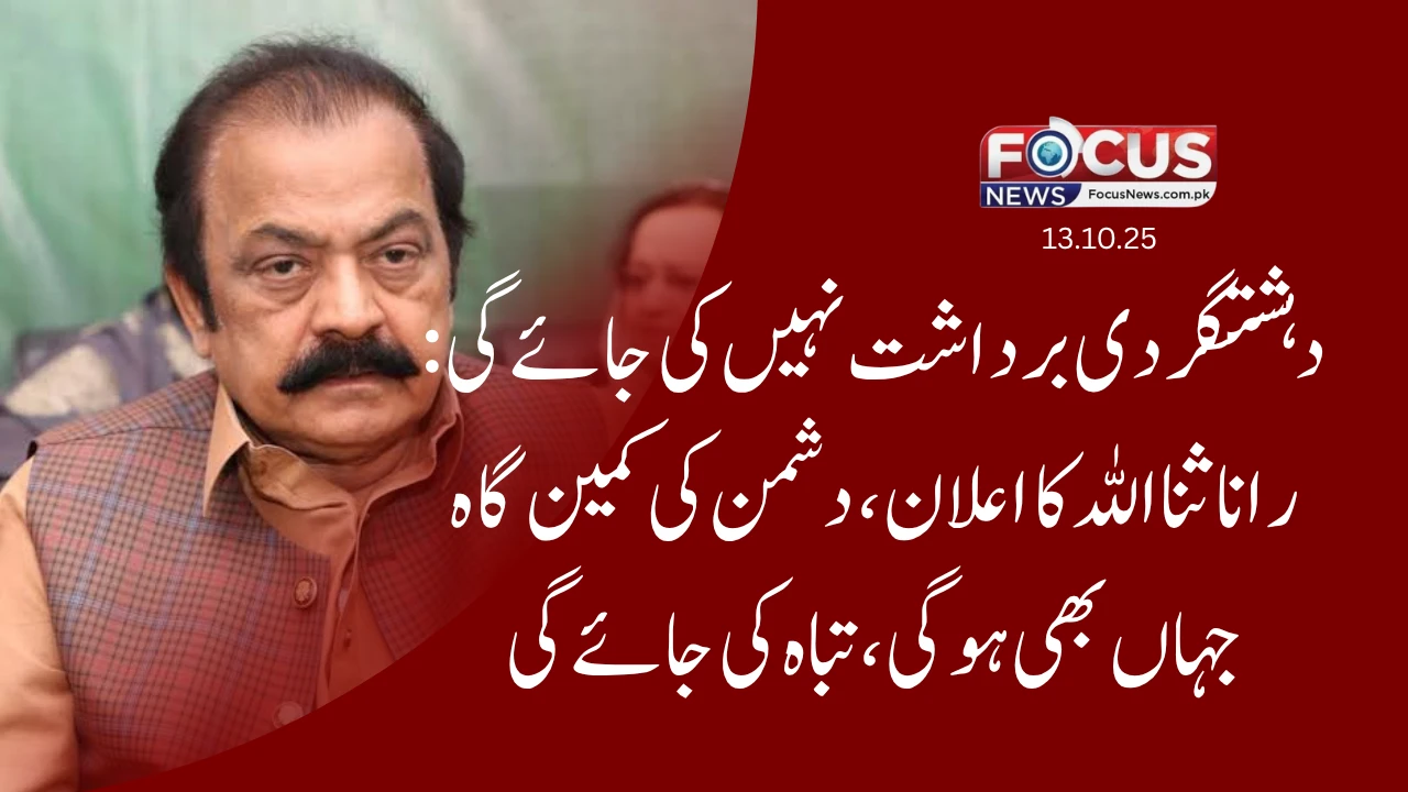 دہشتگردی برداشت نہیں کی جائے گی: رانا ثنااللہ کا اعلان — دشمن کی کمین گاہ جہاں بھی ہوگی، تباہ کی جائے گی"