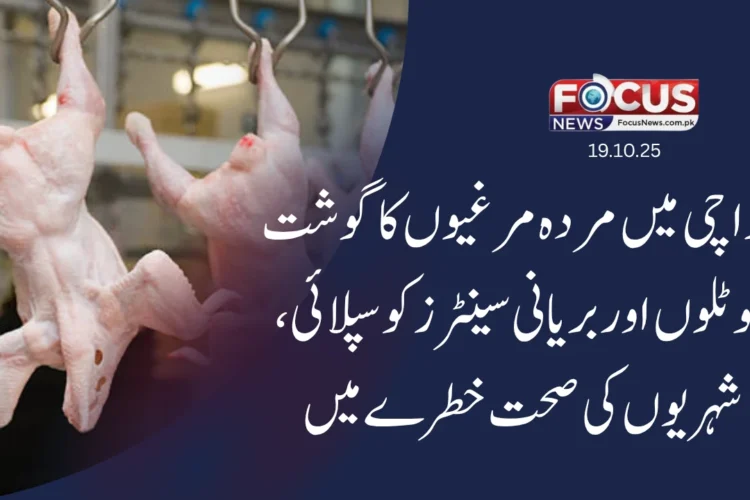 کراچی میں مردہ مرغیوں کا گوشت ہوٹلوں اور بریانی سینٹرز کو سپلائی — شہریوں کی صحت خطرے میں"