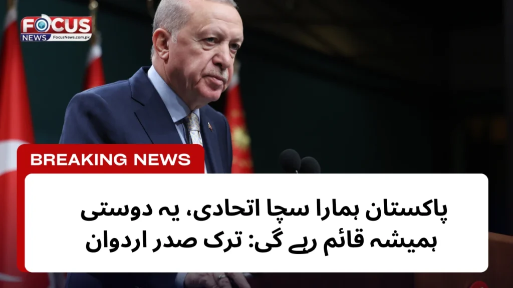 پاکستان ہمارا سچا اتحادی، یہ دوستی ہمیشہ قائم رہے گی: ترک صدر اردوان